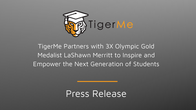 TigerMe Partners with 3X Olympic Gold Medalist LaShawn Merritt to Inspire and Empower the Next Generation of Students